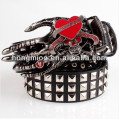 European Style Skull hand genuine leather belt ghoul hand metal plate buckle monster rock